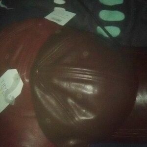 Time and Tru Women's Maroon Faux Leather Duffel Bag